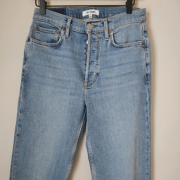 Re/Done | Comfort Stretch High Rise Stove Pipe Jeans in Mid 90s - Size 27 - Picture 4 of 13